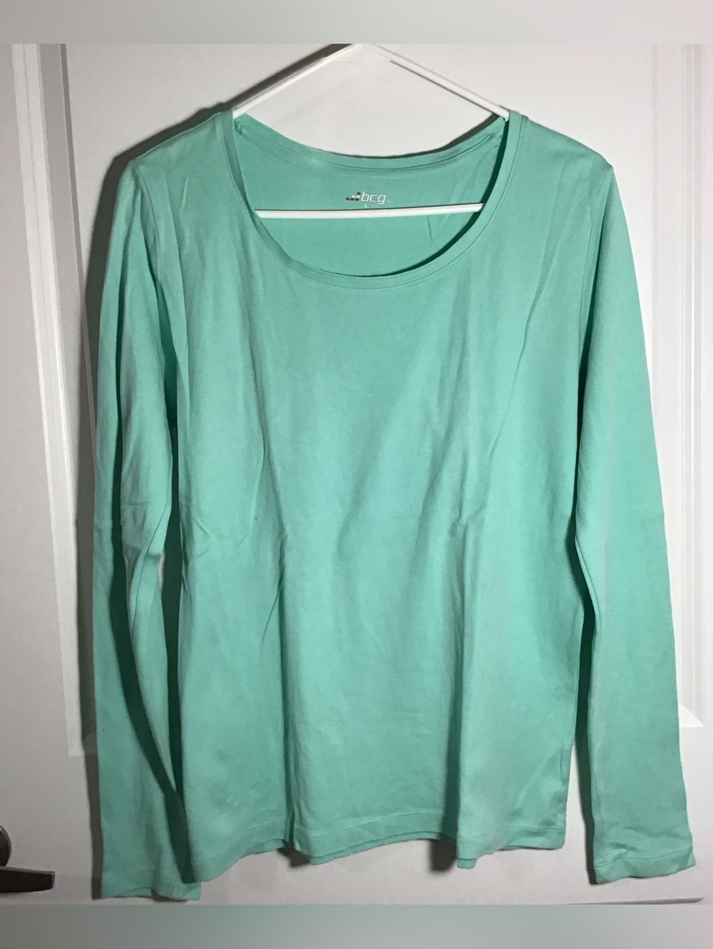 bcg Mint Green Long Sleeve Scoop Neck L